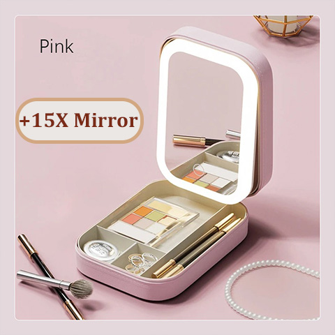 LED Three-Color Adjustable Makeup Mirror (🎁With 5x/10x/15x magnifying mirror)